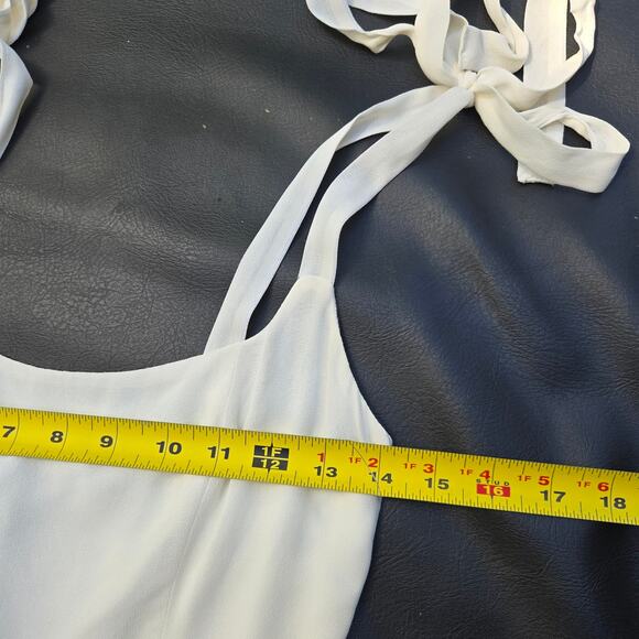 Reformation Coquette Bride Bachelorette Sheer Dainty Romantic White Mini Dress 6 - Picture 10 of 12